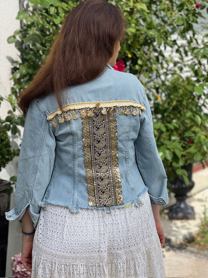 Jeansjacke Damen Amara Vintage Boho Style | nessesary.com